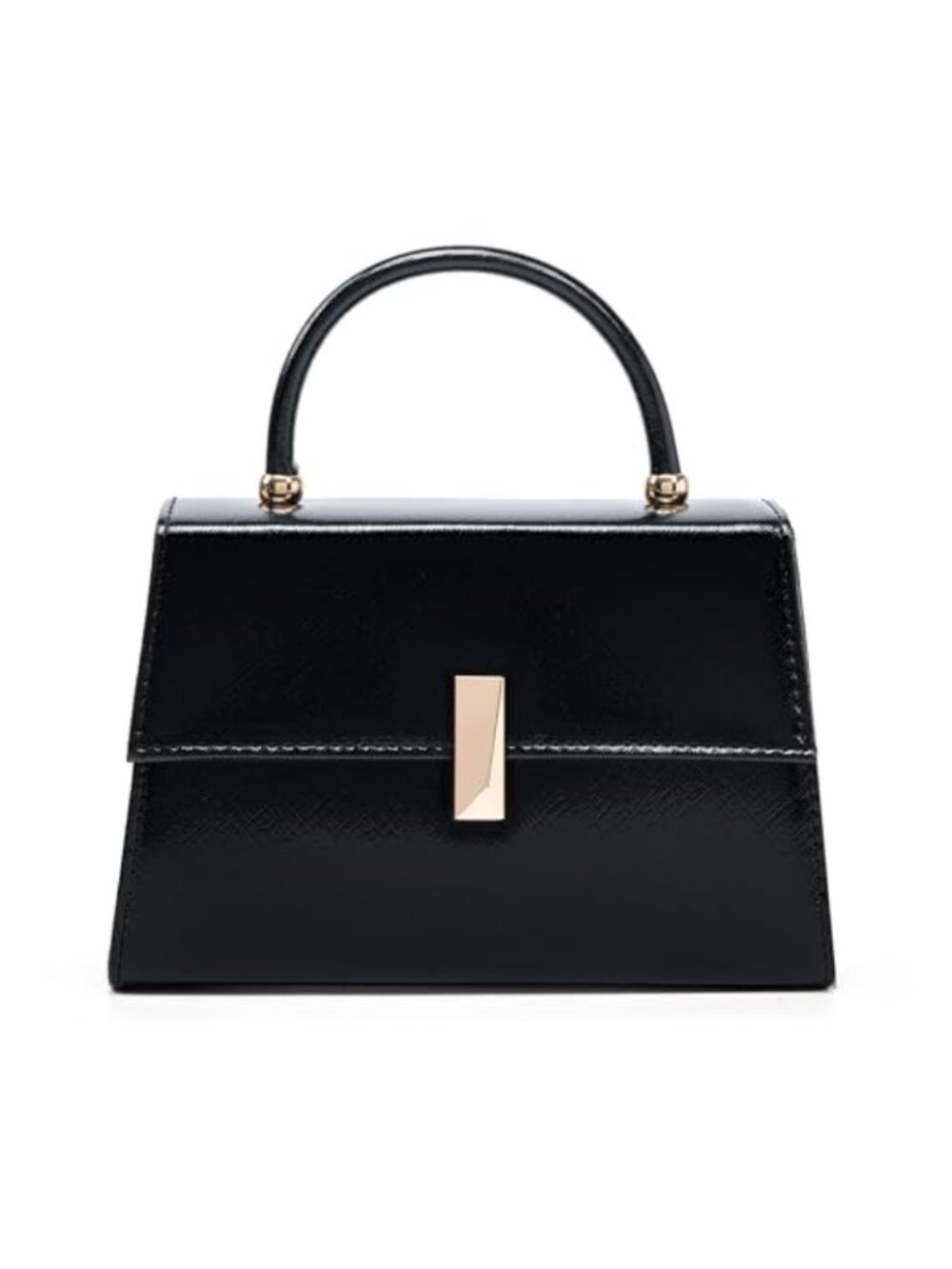 Leather Top Handle Handbag Clutch Evening Purse